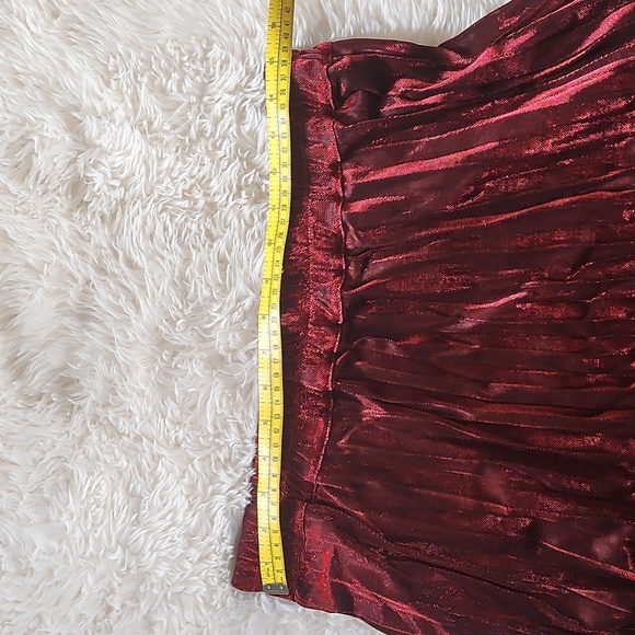 Chartou Women's Metallic Shiny Shimmer Accordion Pleated Maxi Skirt ✨️ NWT - Picture 5 of 7